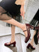 Round Toe Patent Leather Mid-Heeled Shoes — vintage style that transcends decades
