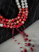 Gothic Multi-Layered Beaded Blooddrop Pendant Leg Ring
