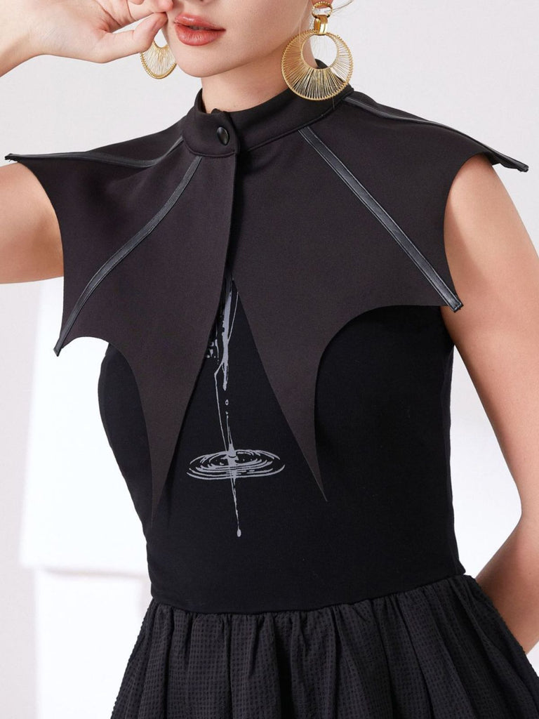 Black Gothic Bat Wing Detachable Collar