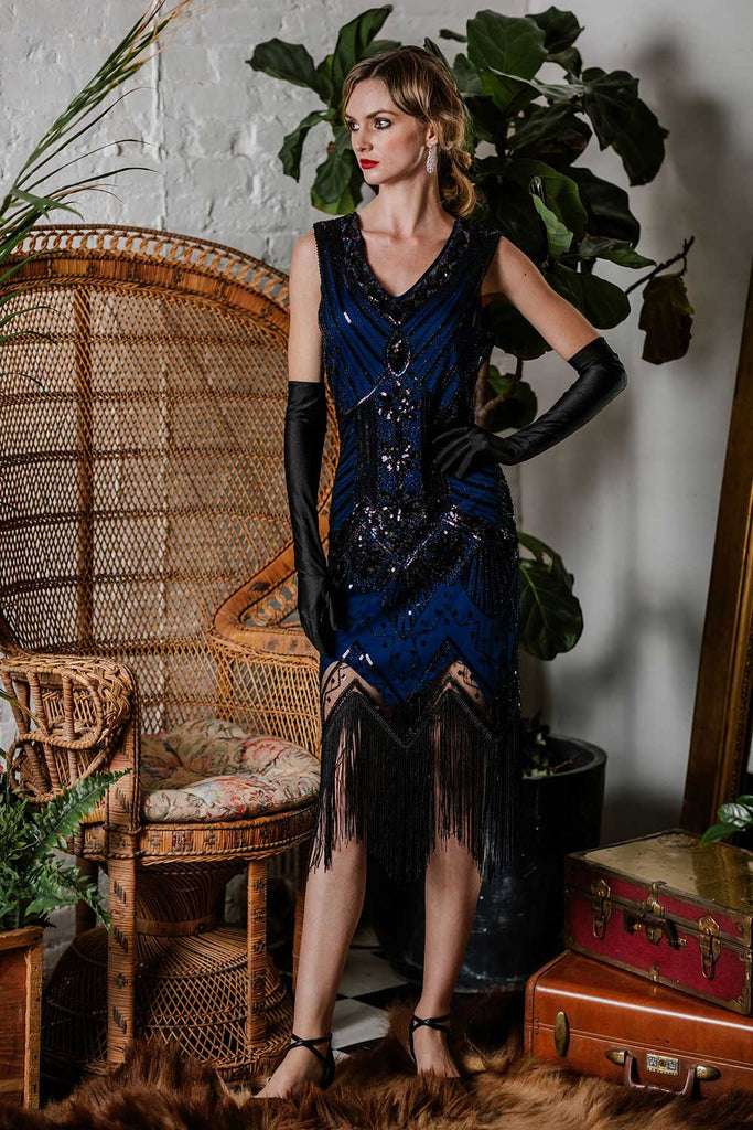 Gold 1920s Sequined Flapper Dress