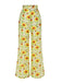 Yellow 1950s Sunflower Jacquard Pants