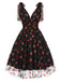 Pink 1950s Strawberry Mesh Swing Dress
