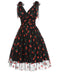 Pink 1950s Strawberry Mesh Swing Dress