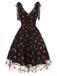 Pink 1950s Strawberry Mesh Swing Dress