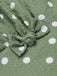 [Pre-Sale] Green 1940s Dots Bowknot V-Neck Blouse
