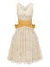 Yellow 1950s Mesh Patchwork Swing Dress