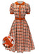 Orange 1940s Houndstooth Doll Collar Dress