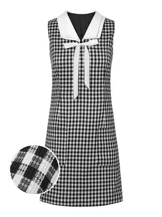 1960s Gingham Plaid Shift Dress