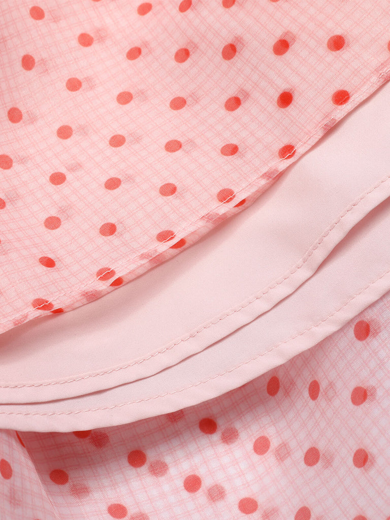 [Pre-Sale] Pink 1960s Polka Dots V-Neck Dress
