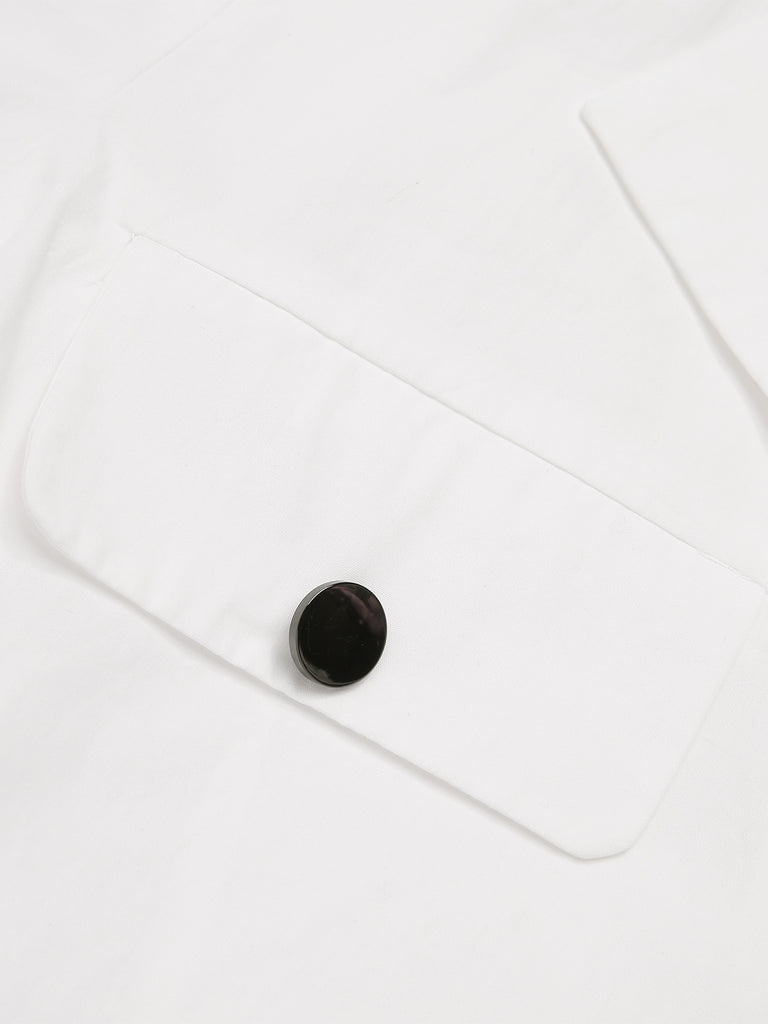 White 1960s Button Pure Cotton Blouse
