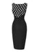 [Pre-Sale] Black 1960s Polka Dots Patchwork Pencil Dress