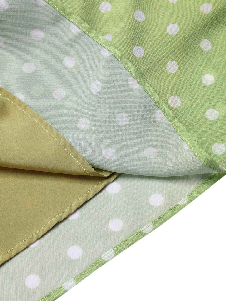 Green 1940s Back Hollow-Out Polka Dots Dress