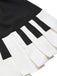 Black 1960s Boat Neck Piano Key Patchwork Dress