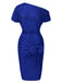 1960s Solid Sequined One-Shoulder Wrap Dress