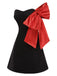 Black 1960s Strapless Bow A-Line Dress