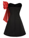 Black 1960s Strapless Bow A-Line Dress