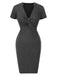 Gray 1960s Polka Dots V-Neck Bodycon Dress