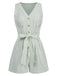 1950s V-Neck Stripes Sleeveless Belted Romper