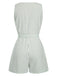 1950s V-Neck Stripes Sleeveless Belted Romper