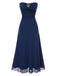 Blue 1930s Gemstone Mesh Bandeau Dress With Scarf