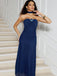 Blue 1930s Gemstone Mesh Bandeau Dress With Scarf