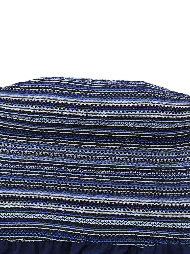 Deep Blue 1950s Stripes Bandeau Jumpsuit