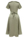 1940s Solid Deep V-Neck Twisted Satin Dress