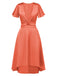 1940s Solid Deep V-Neck Twisted Satin Dress