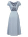 1940s Solid Cowl Neck Satin Back Cutout Dress