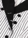 Black 1950s Vertical Stripe Patchwork Lapel Dress