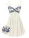 Beige 1940s Floral Embroidered Spaghetti Straps Nightgown