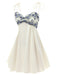 Beige 1940s Floral Embroidered Spaghetti Straps Nightgown