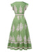 1970s V-Neck Tribal Pattern Bohemian Dress