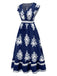 1970s V-Neck Tribal Pattern Bohemian Dress