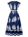1970s V-Neck Tribal Pattern Bohemian Dress