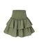 Green 1960s Solid Elastic Waist Cake Skirt