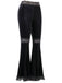 Black 1940s Lace Pathwork Velvet Bootcut Pants