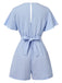 Light Blue 1950s Textured Flare Sleeve Romper