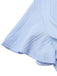 Light Blue 1950s Textured Flare Sleeve Romper
