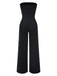 Black 1960s Strapless Contrast Wrap Jumpsuit