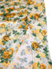 Yellow 1930s Roses Cowl Neck Fishtail Ruched Dress