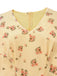 Yellow 1930s Ditsy Floral Mesh Sleeveless Ribbon Dress