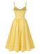 Yellow 1940s Solid Corset Spaghetti Straps Dress