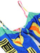 Multicolor 1930s Painting Chest Tie Jumpsuit