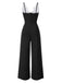 1930s Floral Patchwork V-Neck Straps Jumpsuit