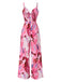 Pink 1970s Strap Psychedelic Print Front-Tie Jumpsuit
