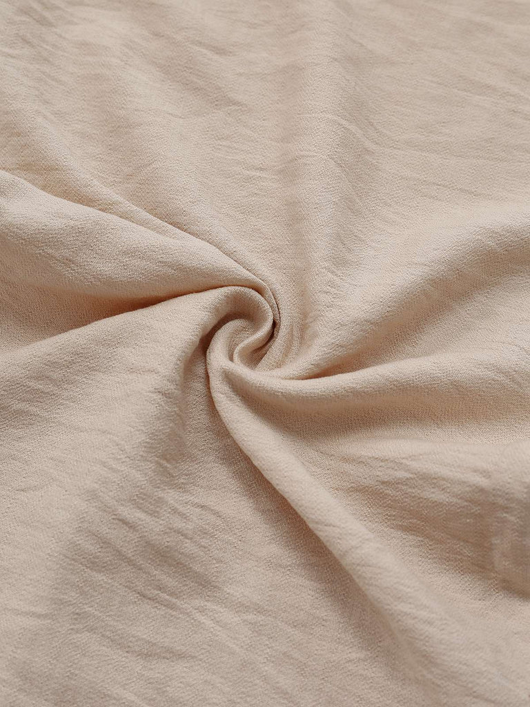 Beige 1950s Solid Ruffled Cap Sleeves Jumpsuit