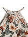2PCS Green 1950s Tropical Plants Halter Top & Textured Pants
