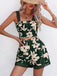 2PCS 1960s Floral Smocked Wide Straps Camisole & Shorts