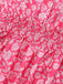 Peach Pink 1960s Smocked Floral Halter Dress